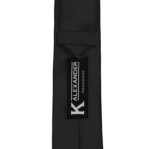 K. Alexander Skinny Ties - Multiple Solid Colors - Classic 2" width - color: Black