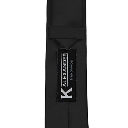 K. Alexander Skinny Ties - Multiple Solid Colors - Classic 2" width - color: Black