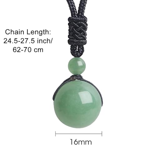 Anjiucc Natural Gemstone Healing Crystals Necklace, Adjustable Chakra Beads Pendant for Women Men, Protection, Energy Balance - color: Green Aventurine