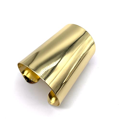 COLORFUL BLING Hammered Smooth Polished Open Wide Cuff Bangle Bracelet for Women Adjustable Wrist Cuff Wrap Punk Bracelet Tassel Wristband Jewelry - color: long gold