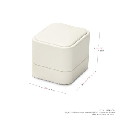 Oirlv Luxury Leather Jewelry Ring Box Engagement Ring Box Wedding Day Keepsake Box(Creamy-white) - color: Creamy-white, size: Ring Box