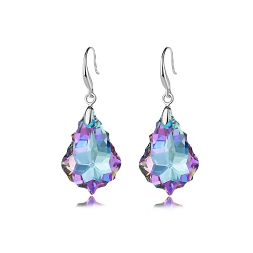 EVEVIC Austrian Crystal Baroque Teardrop Dangle Earrings for Women | 14K Gold-Plated,Hypoallergenic,Brilliant Facets,Fluid Movement,Easy-Wear Fishhook Fit,For Daily Wear And Special Occasions - color: Vitrail Light
