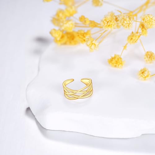 GEHN 14k Solid Gold Celtic Ear Cuffs Real Yellow Gold Celtic Knot Clip On Earrings Non Piercing Earrings Irish Jewelry for Women Wife Mom （Only 1 PCS ）
