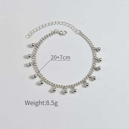 MXUHUI Boho White Beads Pearl Dangle Anklet Beaded Pearl Bracelet Foot Chain Stretch Anklet Summer Beach Jewelry for Women - color: Beads
