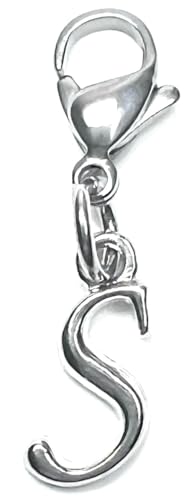Initial Italic Cursive Stainless Steel Clasp Clip on Charm Graduation Cap Tassel Event Party Invitation Card Baby Shower Birthday Thank You Celebration Personalized Congratulations Choice of 26 Letters - style: Letter S