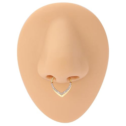 GAGABODY Daith Piercing Jewelry 16g Septum Ring Septum Jewelry Nose Hoop Daith Earring Surgical Steel Cartilage Earrings Hoop Helix Piercing Jewelry - color: 1pc Gold+ Water Droplets CZ