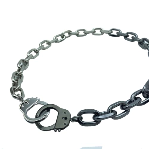 Succuba Stainless Steel Handcuff Choker Necklace Chain Pendant Choker Collar Necklace for Women and Men from 16 to 24 Inches with Box - color: B1, size: 20 Inches