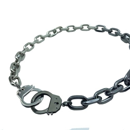 Succuba Stainless Steel Handcuff Choker Necklace Chain Pendant Choker Collar Necklace for Women and Men from 16 to 24 Inches with Box - color: B1, size: 24 Inches