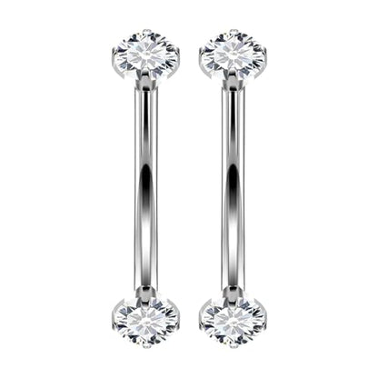 16G Astm F136 Titanium Eyebrow Piercing Jewelry Curved Barbell Eyebrow Ring Vertical Labret Lip Jewelry Daith Rook Earrings Navel Small Belly Button Ring Piercing Jewelry for Women Men CZ - style: 16G, 6MM Length, Clear CZ