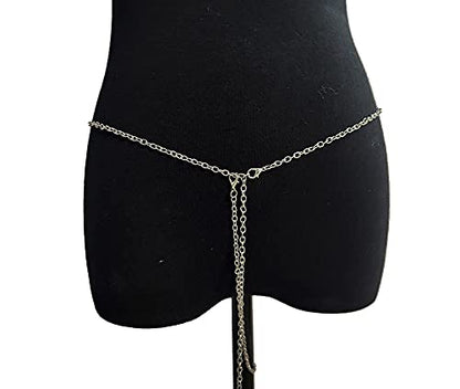Women Sexy Rhinestone Waist Body Chain Crytal Sexy Letter Pendant Belly Waist Chain T-string Thong Body Jewelry - color: Virgo Letter