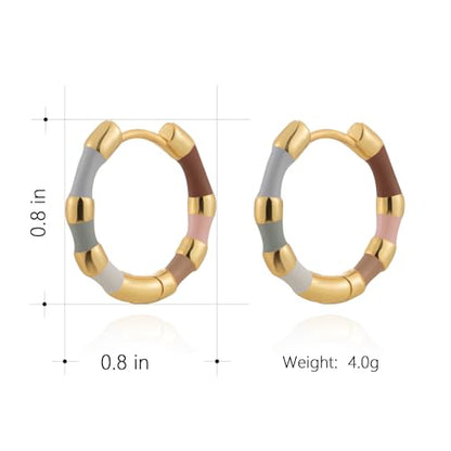 Milan Chiva 14K Gold Plated Small Huggie Dangle Earrings | Lightweight Trendy Heart Dainty Jewelry Hypoallergenic Chunky Gold Hoops Earrings Jewelry Mothers Day Gift for Women - color: E-Gold