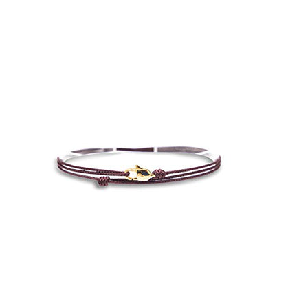 Made by Nami Surfer Anklet with Snap Hook Clasp Waterproof & Adjustable Thin String Ankle Bracelets for Women and Men Handmade Jewelry for Beach and Music Festival Accessories - color: Ruby Red Gold