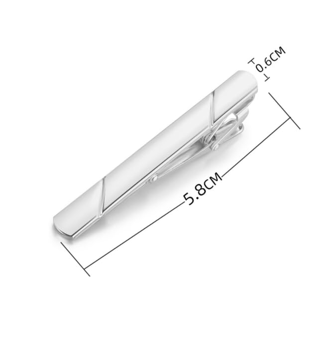 Tie Clips for Men, Men's Tie Clip Stainless Steel Metal Simple Necktie Tie Bar Clasp Clip For Business Wedding and Daily Life (Silvery)