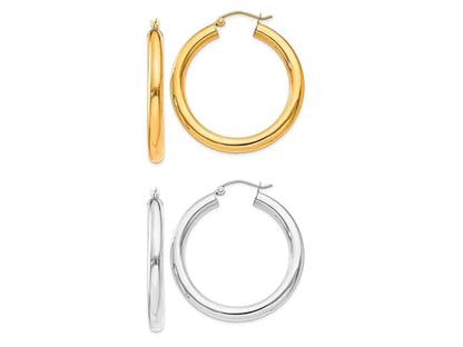 2 Pairs Gold/Silver Hoop Earrings For Women Set Trendy,14K Plated Gold Chunky Huggie Hoop Earings Pack,Oval Twisted Statement Silver Hoops,Fashion Jewelry Gift - color: 7) 30mm chunky hoop