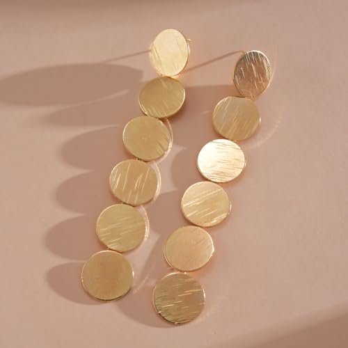 Gold Disc Tassel Dangle Drop Earrings for Women Layered Sequins Dangling Earring Sparkling Hanging Statement Jewelry Gift - color: gold2