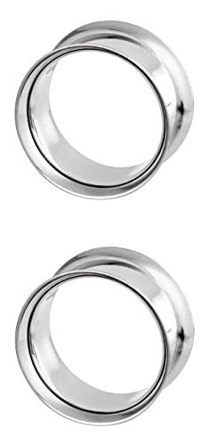 Forbidden Body Jewelry Ear Gauges, Ear Tunnels, Tunnels For Ears, Surgical Steel Mirror Finish Double Flared Tunnel Plug Earrings - style: 2pcs: 35mm (1&3/8")