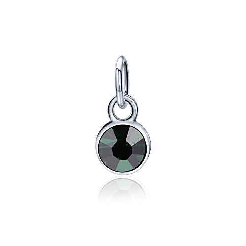 May Birthstone Charms for Bracelet Necklace Jewelry Making Silver DIY Crystal for Women 6mm