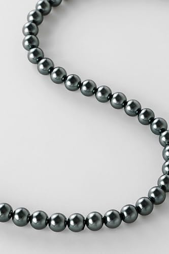 BABEYOND Round Imitation Pearl Necklace Wedding Pearl Necklace for Brides - color: Grey Green, size: 8mm