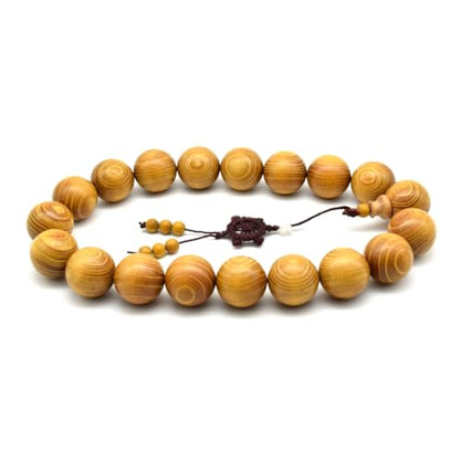 Zen Dear Natural Golden Sandalwood Mexican Bocote Mala Prayer Bead Bracelet Link Wrist Necklace Mala Beads - style: 25mm 19 beads