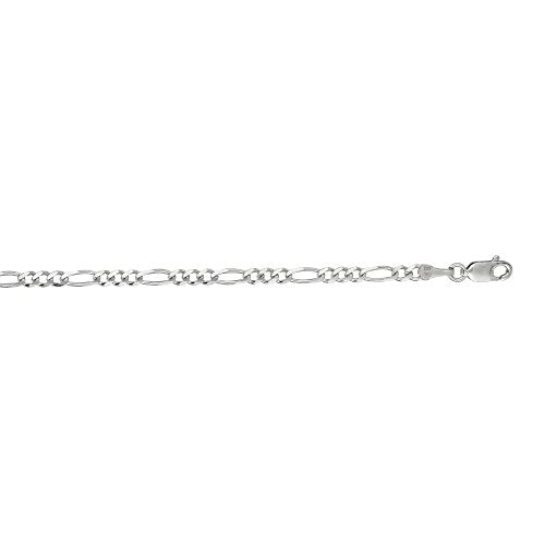 Ritastephens Sterling Silver or Gold Tone Italian 2.1mm Figaro Link Chain Anklet, Bracelet, or Necklace - style: 18" Chain Necklace (Silver)