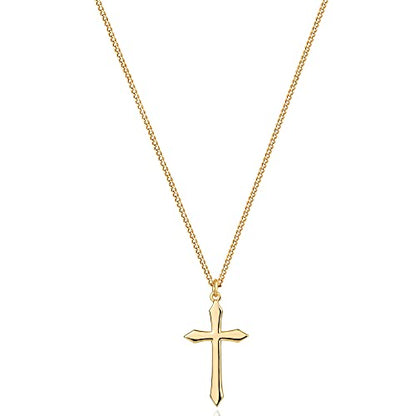 Fettero Cross Necklace for Women Faith Pendant 14K Plated Dainty Chain Necklaes Minimalist Simple Tiny God Lords Prayer Religious Jewelry - style: Blank Cross