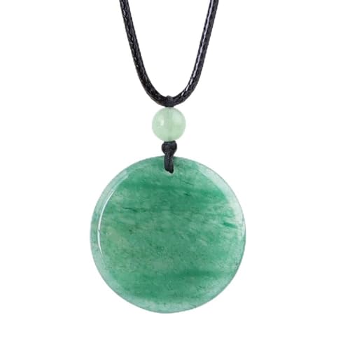 Anjiucc Natural Gemstone Tree of Life Black Obsidian/Golden Obsidian Pendant Necklace for Male and Female Necklace - color: Green Aventurine 1