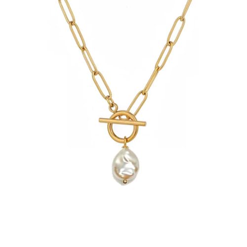 Teardrop CZ Pendant Paperclip Chain Necklace 18K Plated Paperclip Toggle Necklace Jewelry Birthstone Gift for Women - color: Style-2
