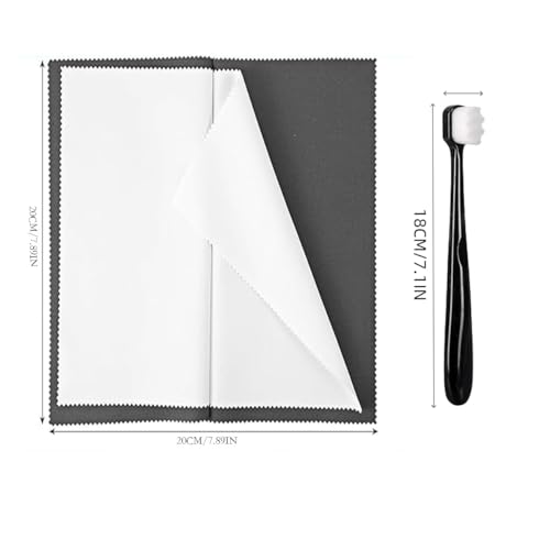 Syyflibb Polishing Cleaning Cloth for Gold, Silver, and Platinum Jewelry, – 1 Ultra-Soft Brushes Wave,Rings & Chains | Tarnish Removal(Grey) - color: Grey