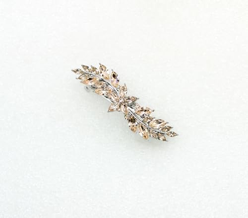 Faship Gorgeous Champagne Rhinestone Crystal Small Flower Barrette Clip - color: Champagne?