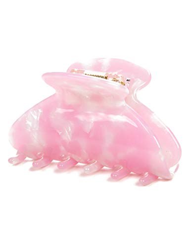 Handmade Celluloid Acetate French Design Barrettes Tortoise Shell Claws Hair Claw Luxury Fashion Accessories Hair Clip for Women (Pink) - color: Pink