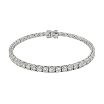 Tennis Bracelet for Women, Cubic Zirconia, Gold or Rhodium, 1.5-3mm | 18K Gold-Plated or Rhodium-Plated Brass, Cubic Zirconia, 1.5-3mm Widths, 6.5-7.5 in, Fade-Resistant, Jewelry Gift Box Ready - color: 3MM | Rhodium-Plated | 7 in
