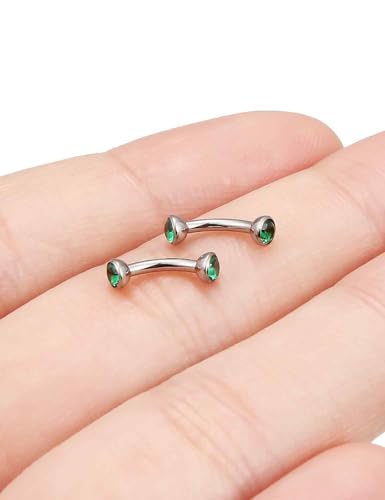 Jenxnjsjo F136 Titanium 16g 6mm Eyebrow Rook Snug Vertical Labret Lip VCH Snake Eyes Anti Tragus Christina Daith Earrings Ring Bridge Hood Surface Curved Barbell Piercing Jewelry for Women Men