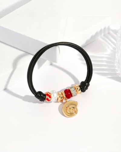 Paracord Charm Bracelets for Women | Handmade, Charm Bracelet, Adjustable Braided Rope, Cute Summer Beach Jewelry - style: Conch