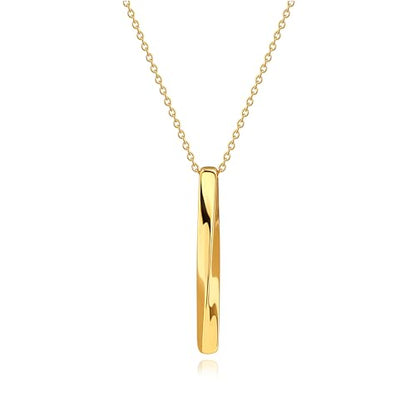 PEARLADA 18k Gold Plated Chain Long Necklace, Boho Sweater Necklace for Women, Geometric Pendant Y Necklace - color: Bar