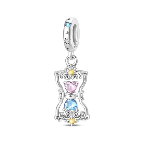 925 Sterling Silver Charms for Bracelets Necklaces Dangle Pendant With 5A Cubic Zirconias Bead Charm for Women DIY Jewelry - style: Hourglass Bead Pendant
