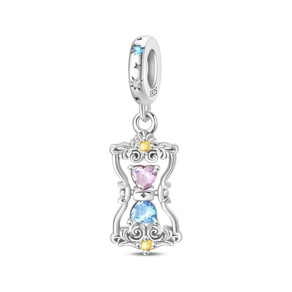 925 Sterling Silver Charms for Bracelets Necklaces Dangle Pendant With 5A Cubic Zirconias Bead Charm for Women DIY Jewelry - style: Hourglass Bead Pendant