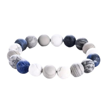 ONLYJUMP Planet Bracelet Solar System Universe Galaxy Bracelet Handmade Natural Stone Bead Bracelet String Adjustable Astronomy Gifts Bangle for Women Men - color: White Bracelet