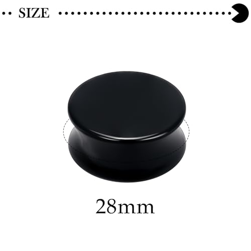 6G-30mm Solid Acrylic Black Gauges for Ear lightweight Tunnels Double Flared Saddle Ear Plugs Tunnels Earrings for Women Men - color: 28mm = 1 1/8 inch = 1.1 inch