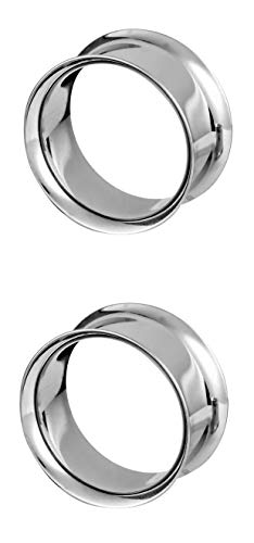 Forbidden Body Jewelry Ear Gauges, Ear Tunnels, Tunnels For Ears, Surgical Steel Mirror Finish Double Flared Tunnel Plug Earrings - style: 2pcs: 28mm (1&1/8")
