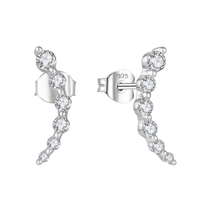 Starchenie 925 Sterling Silver Climber Earring Ear Crawler Stud Earrings for Women - color: Silver