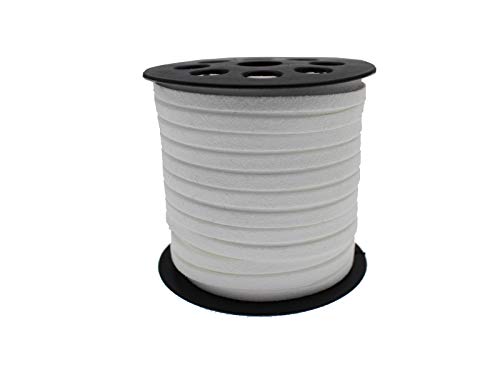 5mm Faux Suede Leather Cord String for Jewerly Making 40 Yards White Bracelet Cords Flat Thin Leather Lace Thread for Necklace-Chocker & DIY Projects - size: 40 Yards White