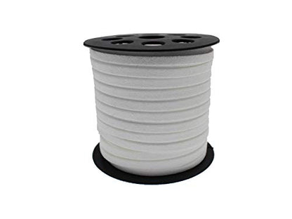 5mm Faux Suede Leather Cord String for Jewerly Making 40 Yards White Bracelet Cords Flat Thin Leather Lace Thread for Necklace-Chocker & DIY Projects - size: 40 Yards White