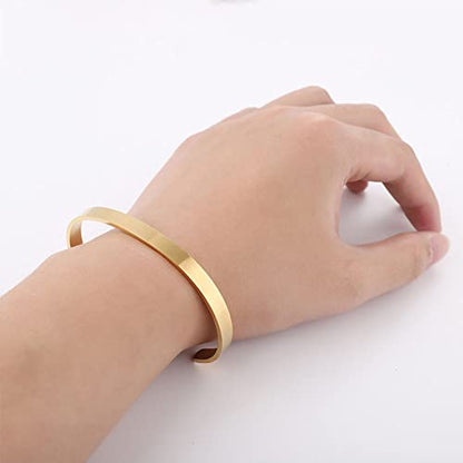 Inspirational Open Bracelet Cuff for Women Men Engraved Keep Fucking Going Bracelet Bangle Stainless Steel Arrow Bracelet Fashion Wristband Jewelry - color: F:Gold/Best Bitches