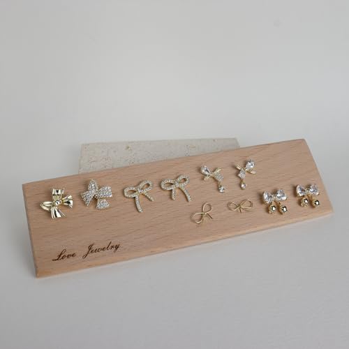 Jean Beau Chunky Gold Stud Earrings for Women Trendy Gold Plated Dangle Drop Prom Birthday Fashion Office Jewelry Gift - color: Gold CZ Bow