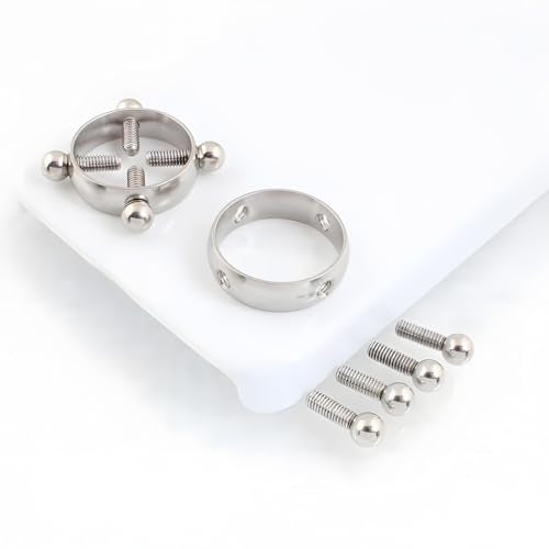 2Pcs Round Non Piercing Nipple Ring Fake Nipple Rings - color: Silver