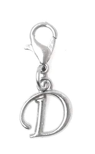 Initial Italic Cursive Stainless Steel Clasp Clip on Charm Graduation Cap Tassel Event Party Invitation Card Baby Shower Birthday Thank You Celebration Personalized Congratulations Choice of 26 Letters - style: Letter D