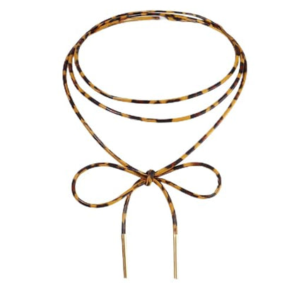 Coiris 6 Pcs Bow Choker Necklace for Women Velvet Gothic Punk Tie Choker Sexy Long Wrap Rope Collar - color: Leopard