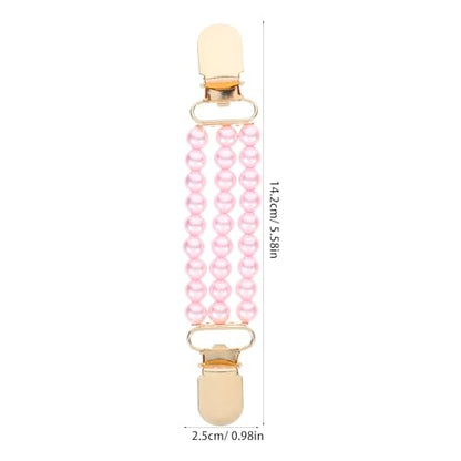 Alipis Pink Faux Pearl Shawl Clip for Women Shirts and Shawls, Elegant Sweater Chain Clip with Privacy Protection and Hold Sweater Together Feature, for Evening Events and Parties