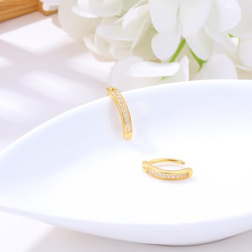 Clicker Belly Button Ring Hoop Belly Button Ring 14G Navel Ring | Surgical stainless steel hinged belly button ring for belly button piercing, navel body jewelry for women and men - color: 4pcs Gold