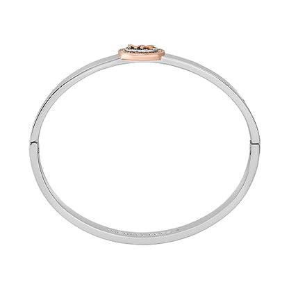 Michael Kors Silver-Tone Bracelet for Women; Bracelets; Jewelry for Women - color: Crystal Logo Bangle